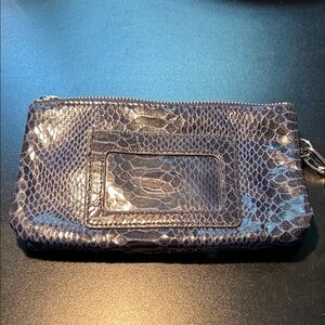 Snakeskin Pattern Double Pocket Wristlet
